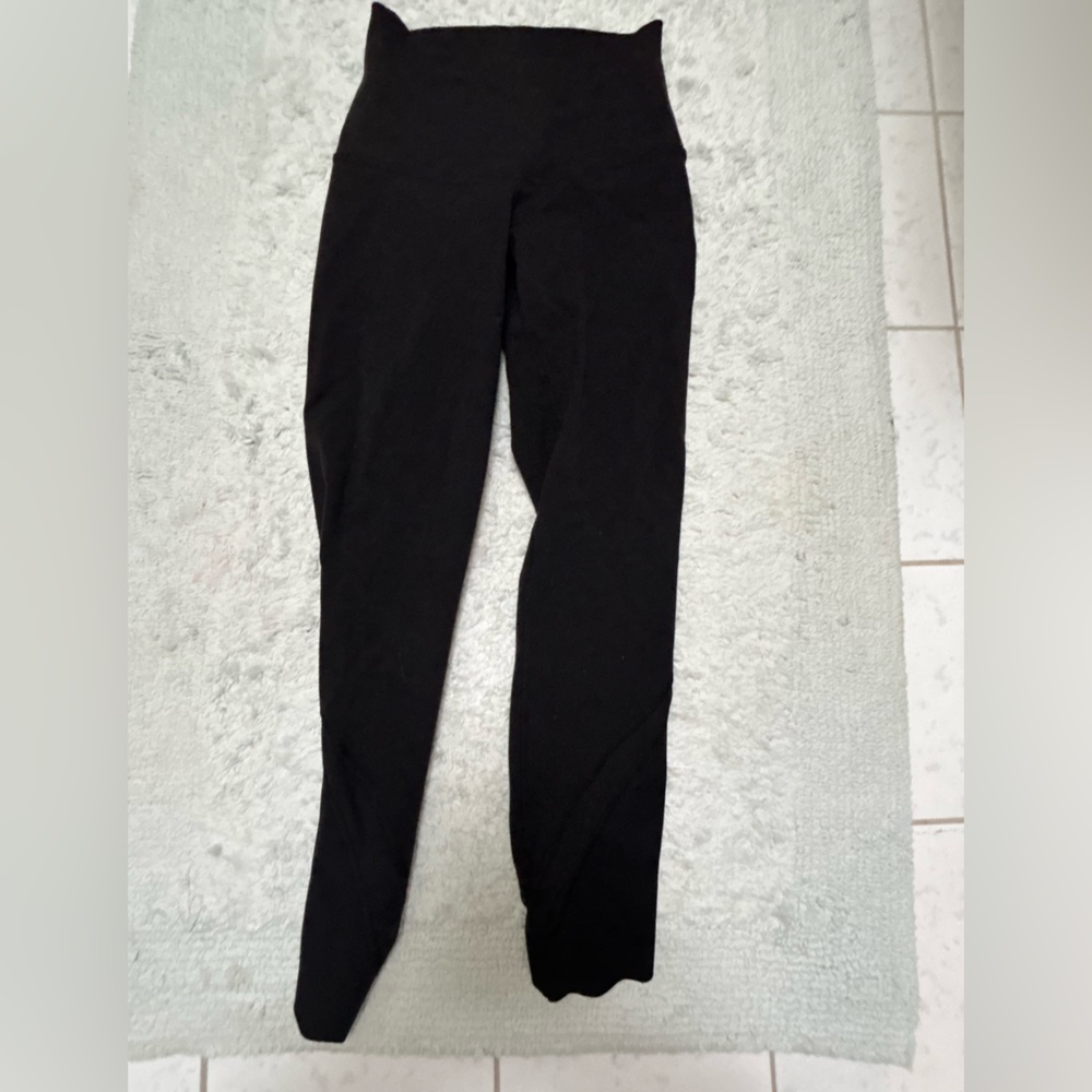 COPY - Lululemon, size 0, black leggings, crop ruffle design on bottom, lightwe…